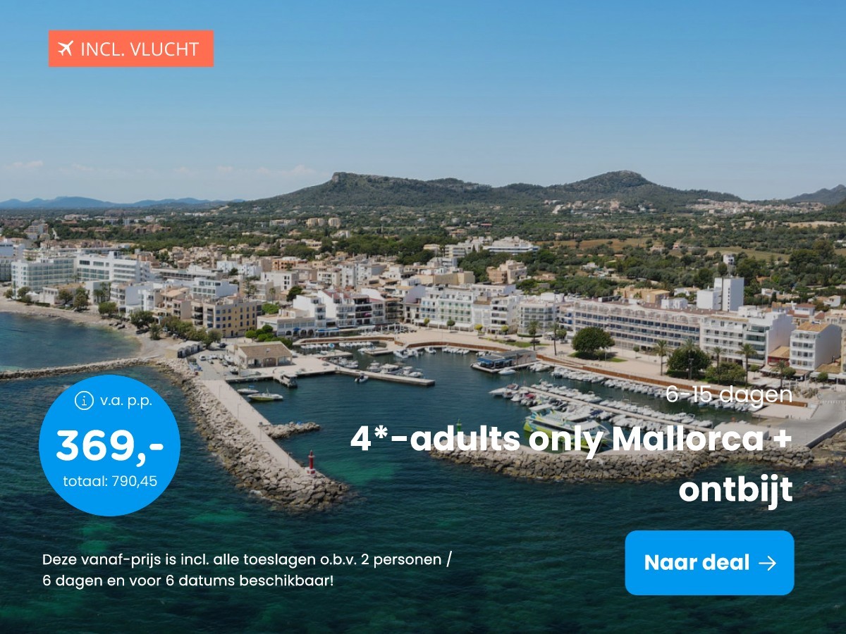 4*-adults only Mallorca + ontbijt