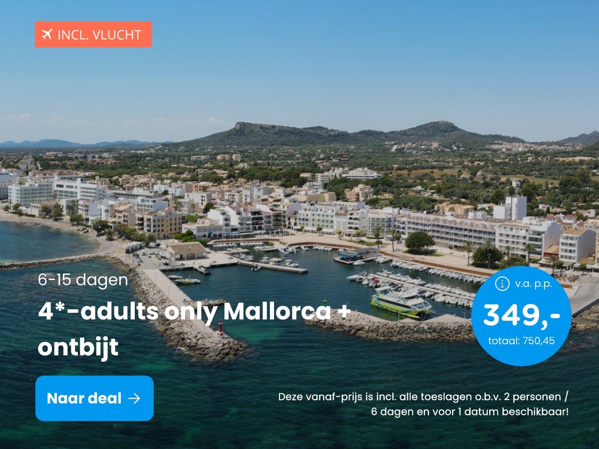 4*-adults only Mallorca + ontbijt