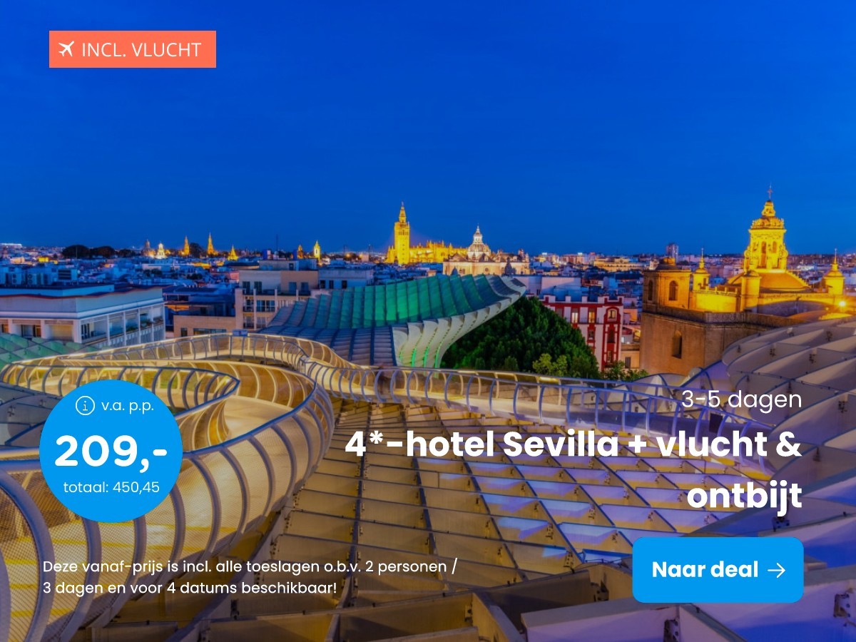 4*-hotel Sevilla + vlucht & ontbijt