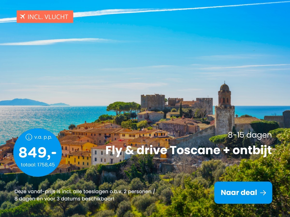 Fly & drive Toscane + ontbijt