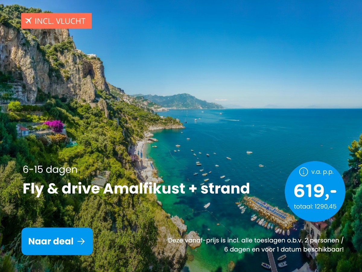 Fly & drive Amalfikust + strand