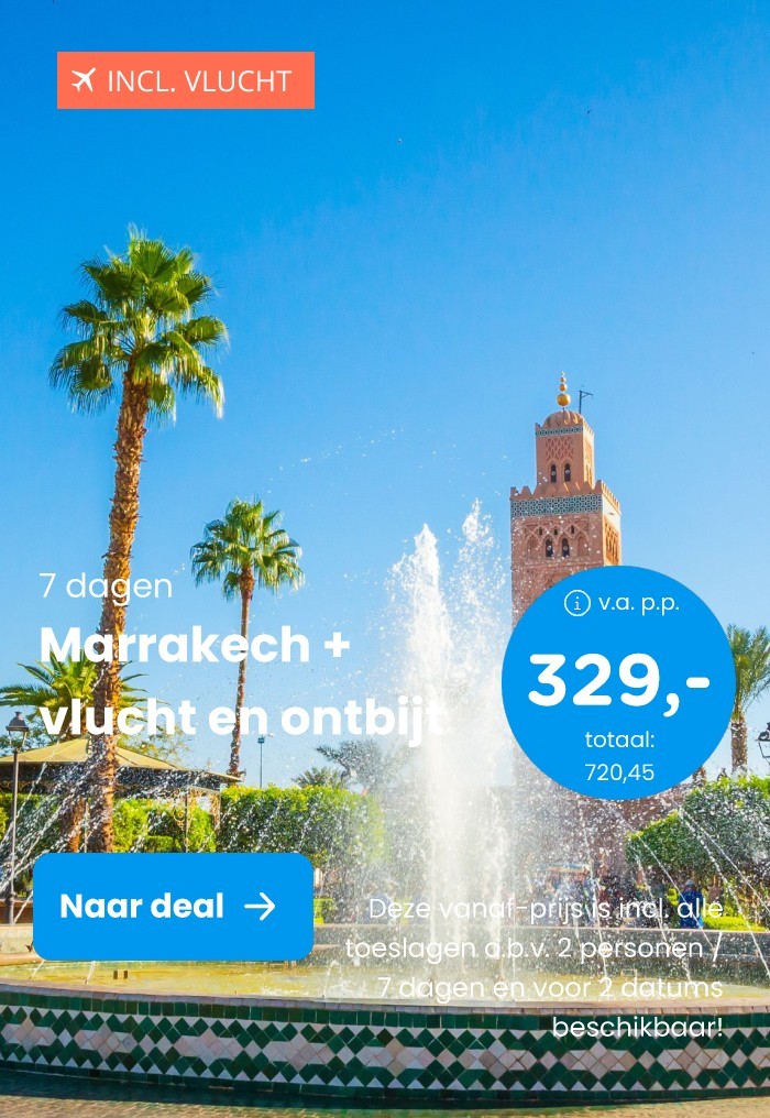 Marrakech + vlucht en ontbijt