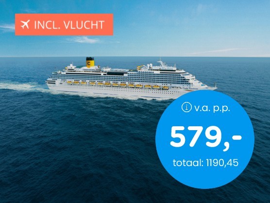 5 daagse Costa Cruise + vlucht