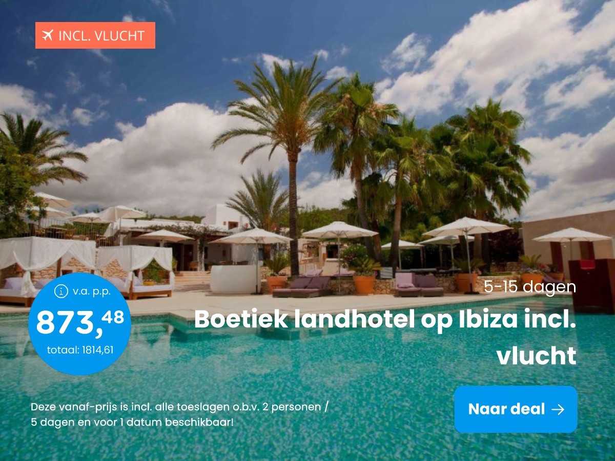 Boetiek landhotel op Ibiza incl. vlucht