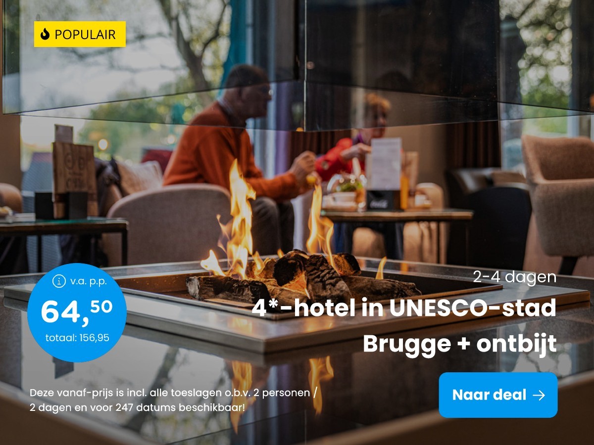 4*-hotel in UNESCO-stad Brugge + ontbijt