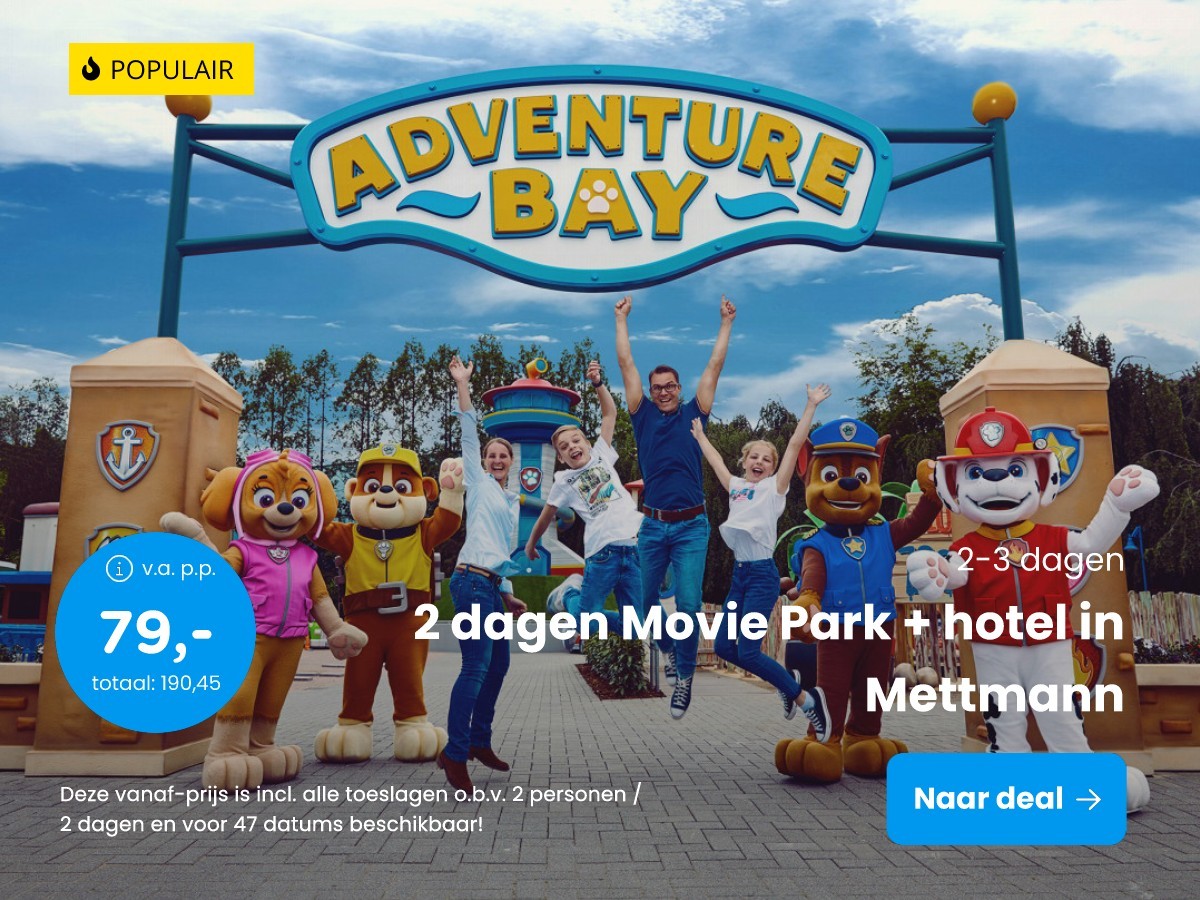 2 dagen Movie Park + hotel in Mettmann