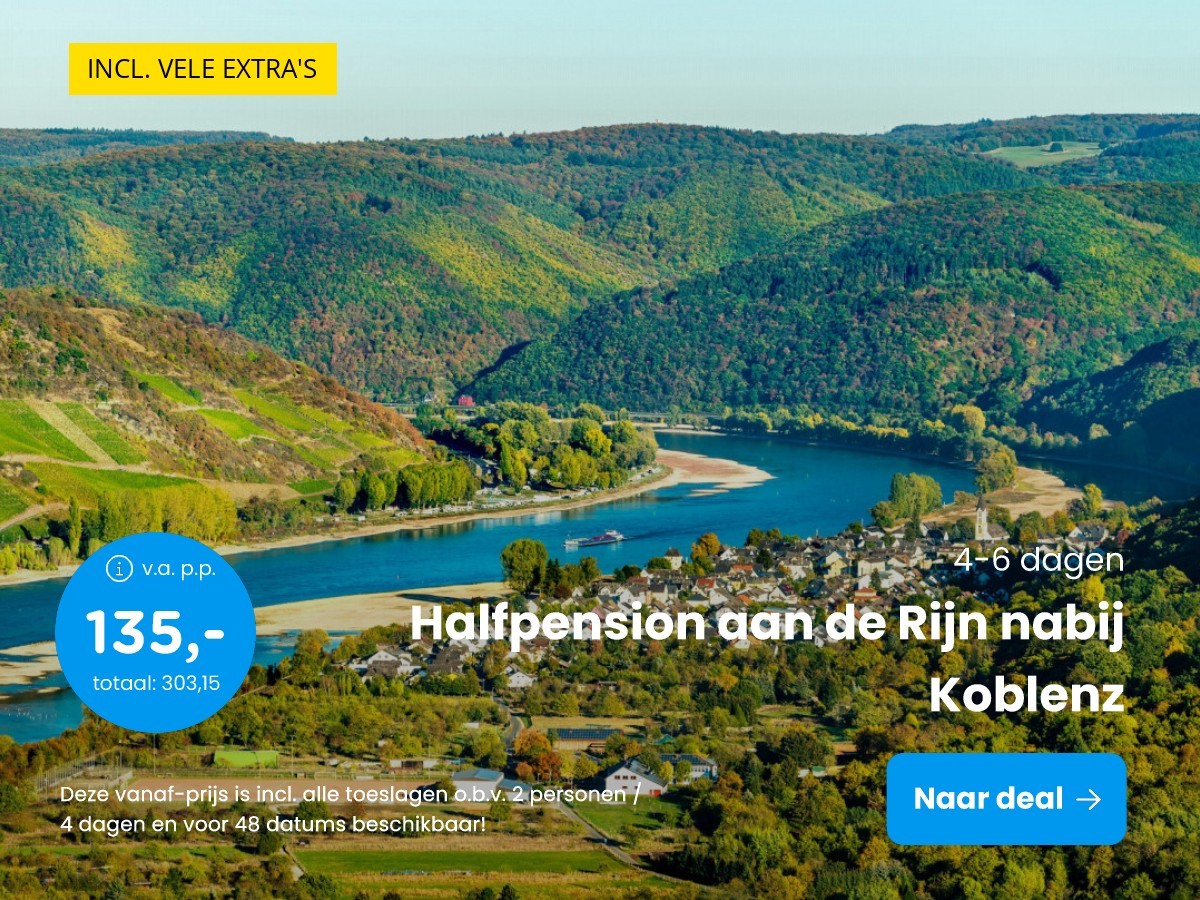 Halfpension aan de Rijn nabij Koblenz