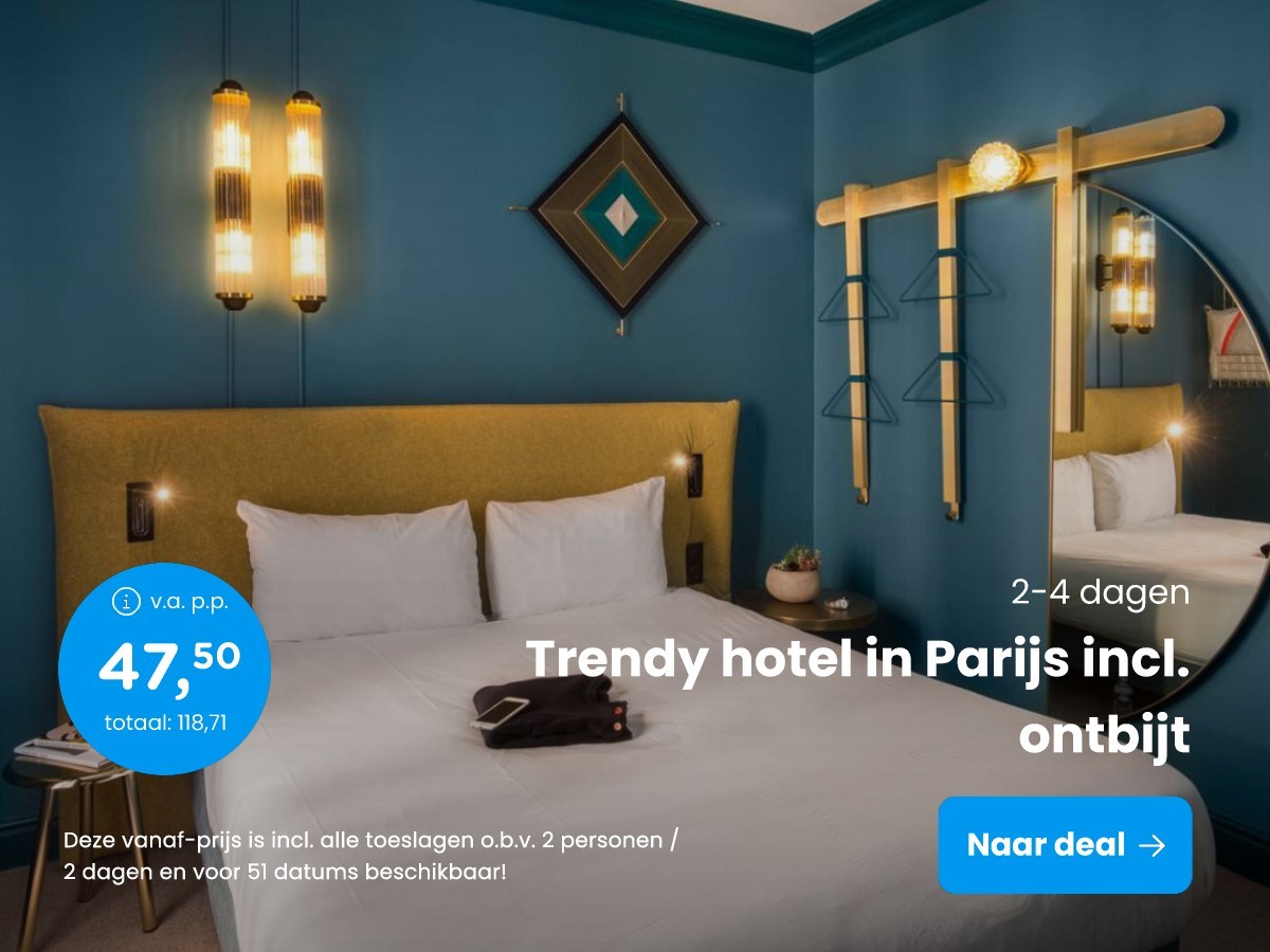 Trendy hotel in Parijs incl. ontbijt