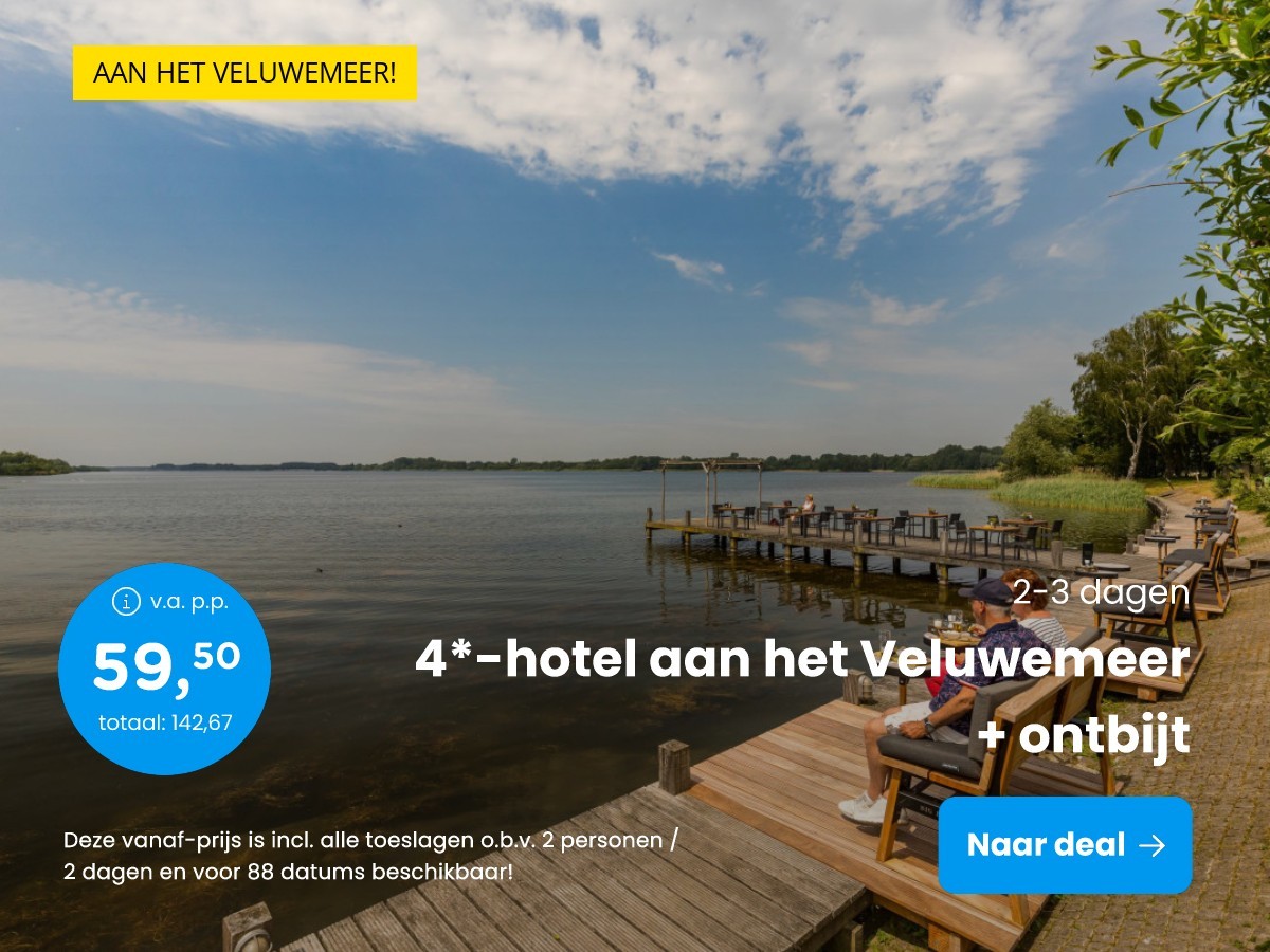 4*-hotel aan het Veluwemeer + ontbijt