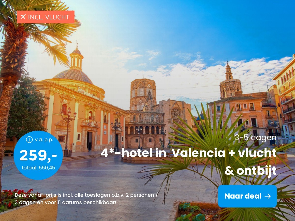 4*-hotel in  Valencia + vlucht & ontbijt