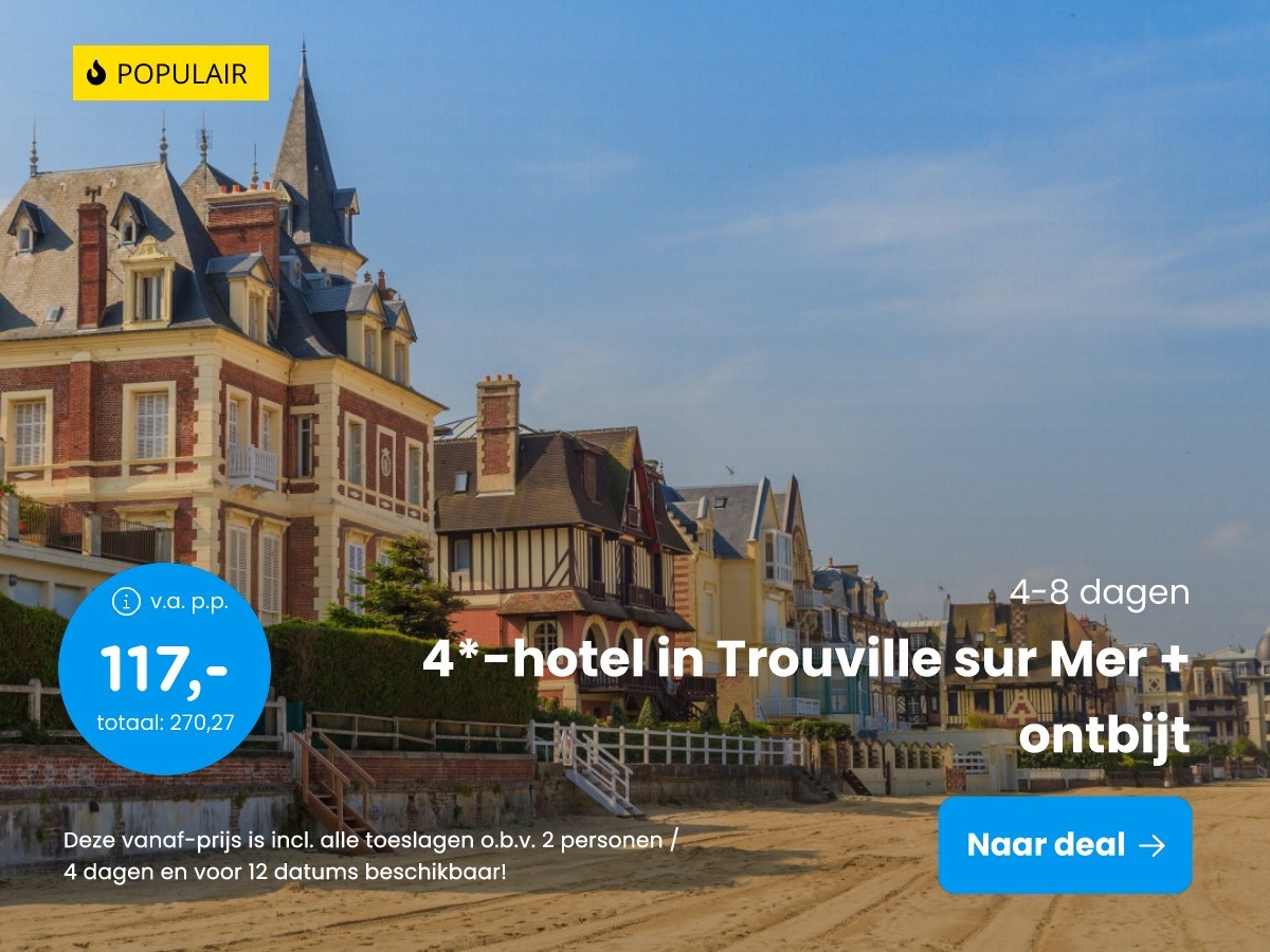4*-hotel in Trouville sur Mer + ontbijt