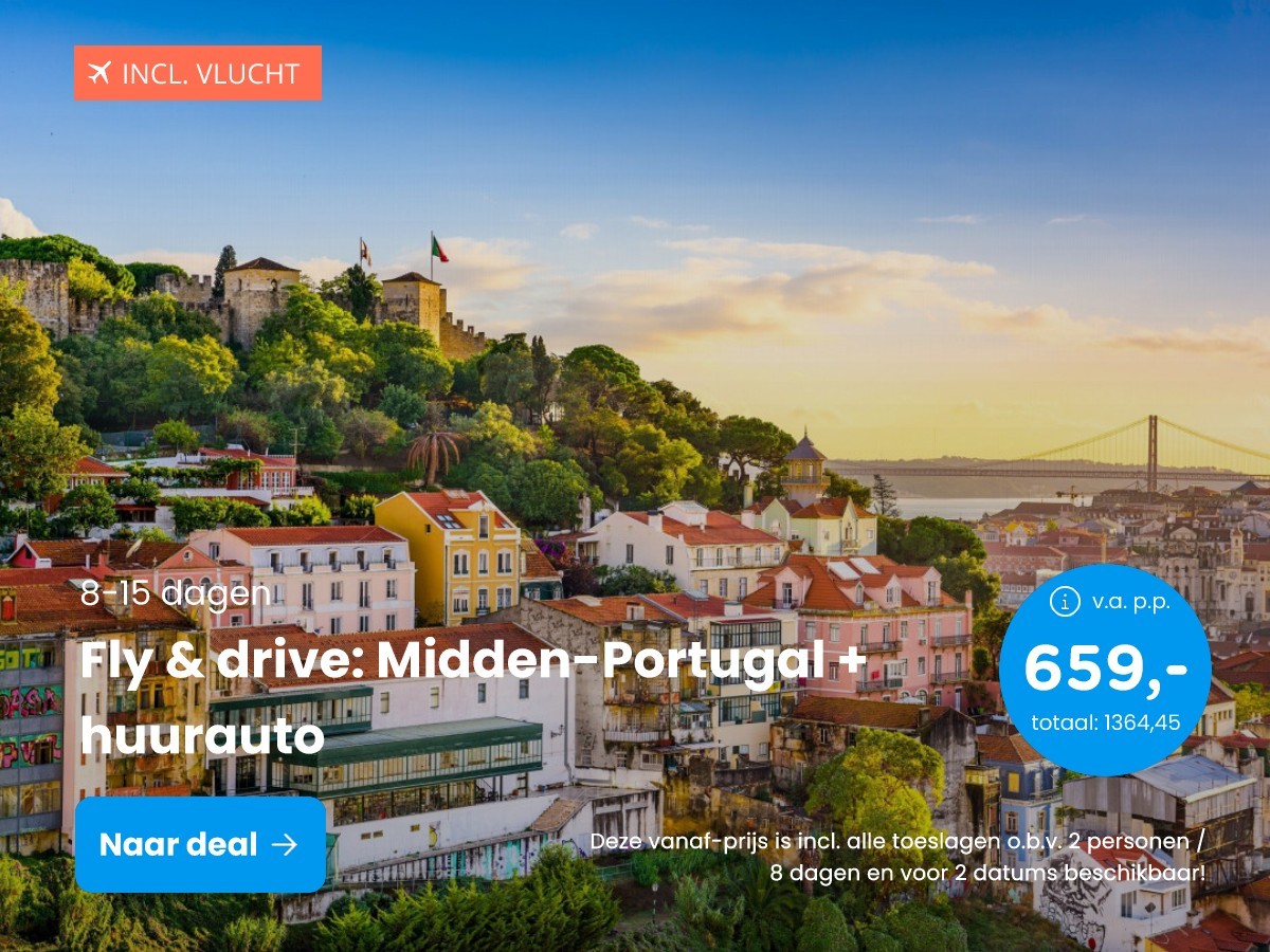 Fly & drive: Midden-Portugal + huurauto