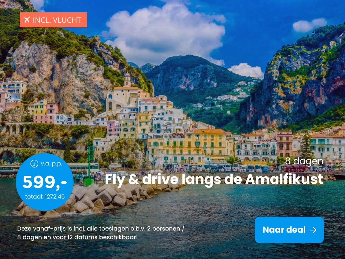 Fly & drive langs de Amalfikust