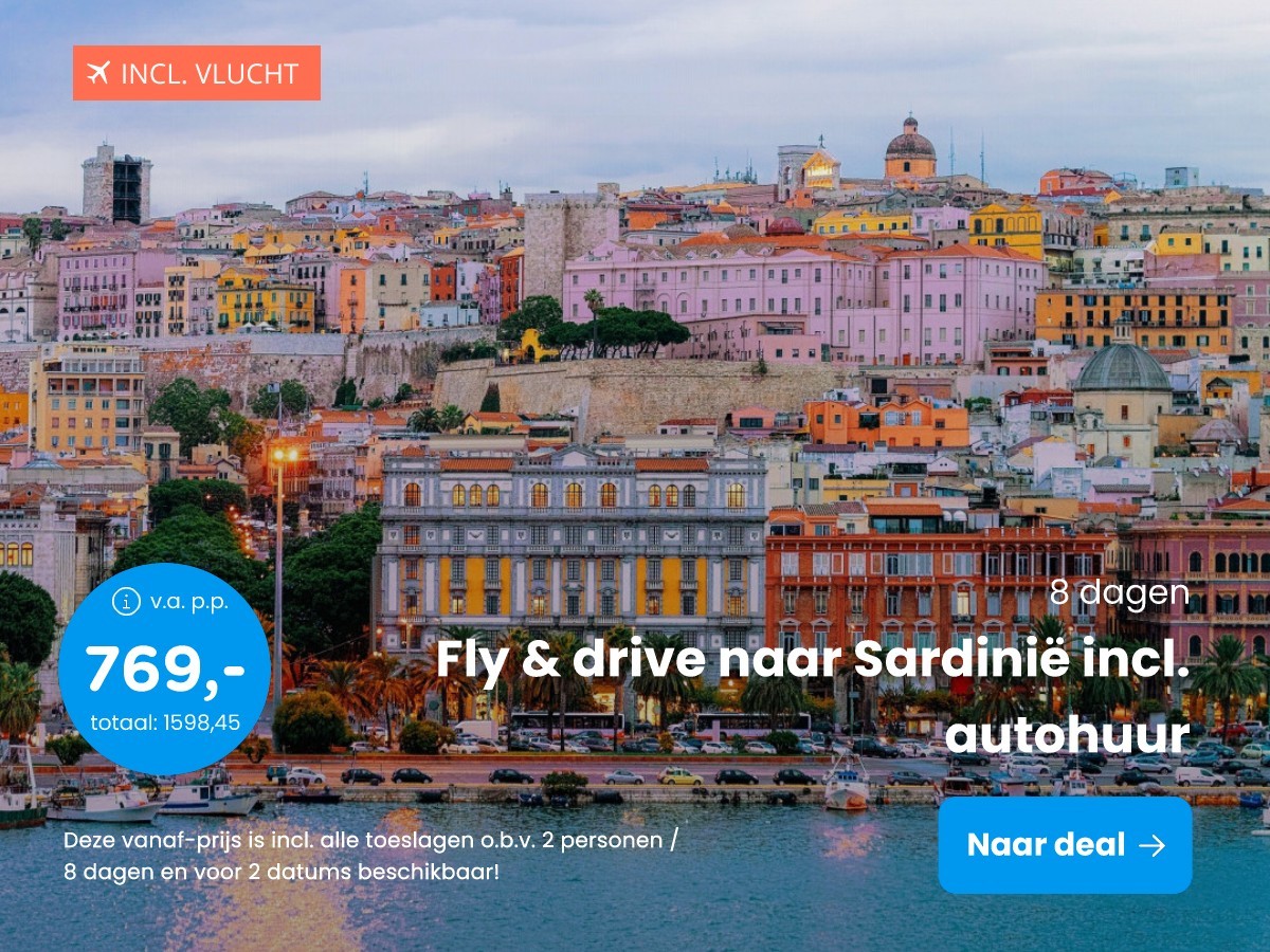 Fly & drive naar Sardini incl. autohuur