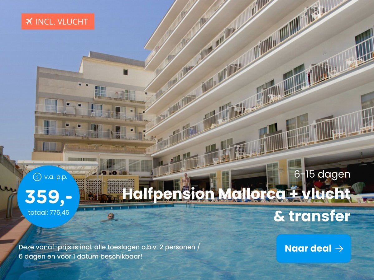 Halfpension Mallorca + vlucht & transfer