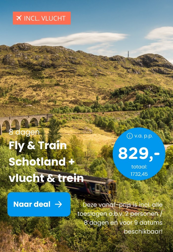 Fly & Train Schotland + vlucht & trein