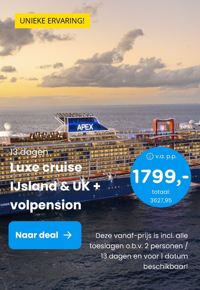 Luxe cruise IJsland & UK + volpension