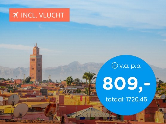 15-dgn rondreis Marrakech+vlucht+extra's