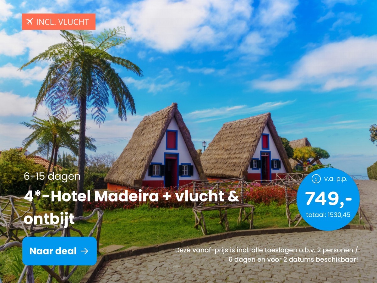 4*-Hotel Madeira + vlucht & ontbijt