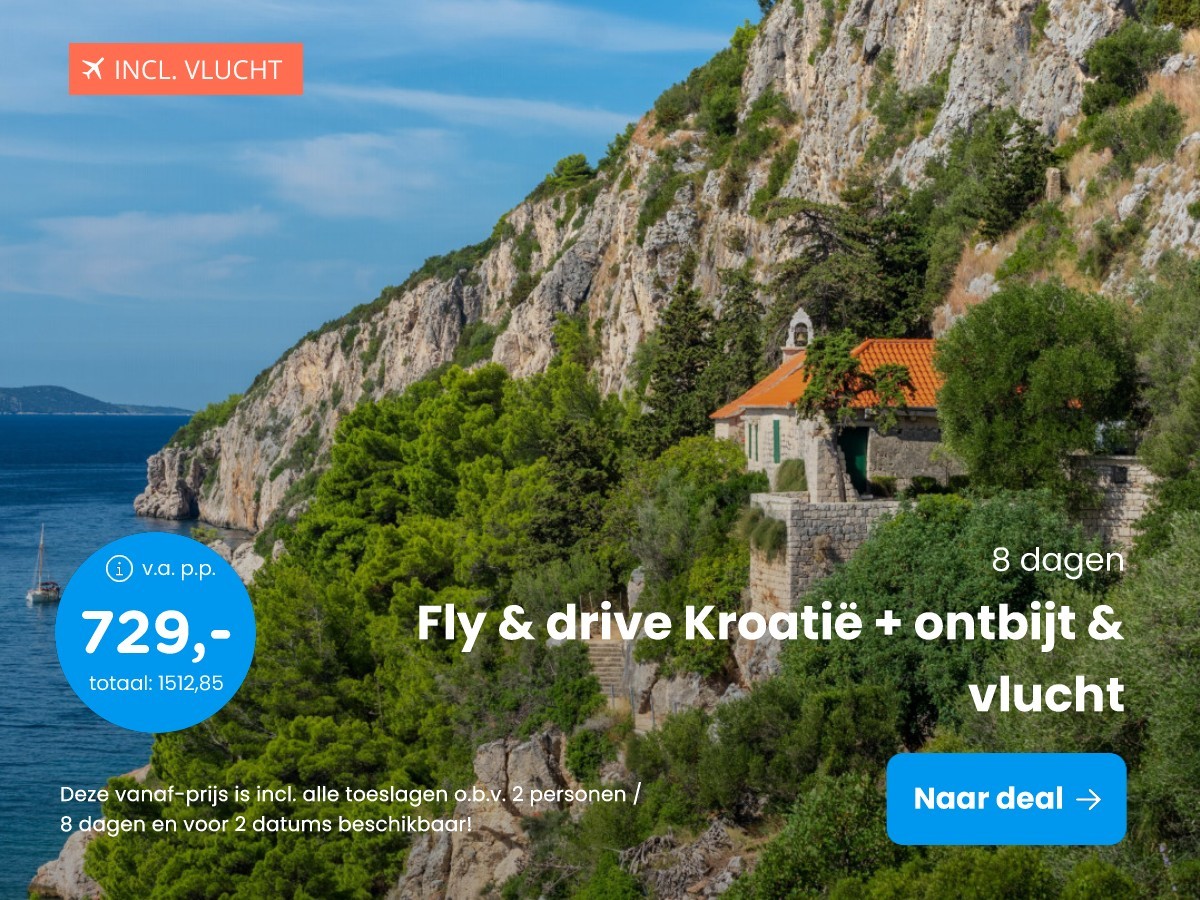 Fly & drive Kroati + ontbijt & vlucht