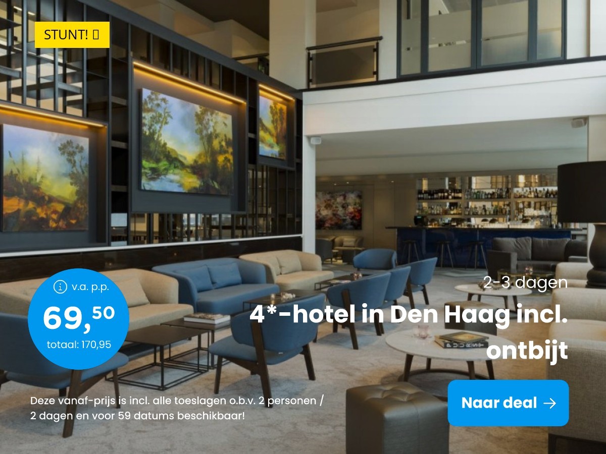 Luxe 4*Marriot Hotel Den Haag + ontbijt