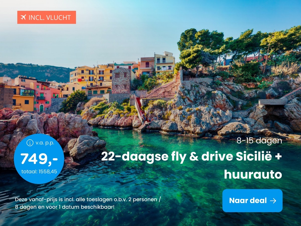 22-daagse fly & drive Sicili + huurauto